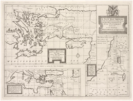 Χάρτης που δείχνει τις χώρες, πολιτείες, πόλεις και άλλες τοποθεσίες που αναφέρονται στην Καινή Διαθήκη (σε Ελλάδα, Ιταλία και Μεσοποταμία, Άγιους Τόπους) - Edward Wells, 1700