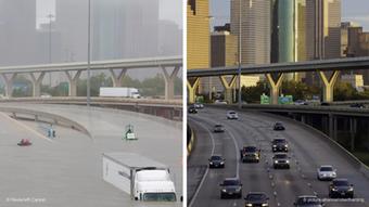 To Xιούστον του Τέξας πριν και μετά τον τυφώνα Χάρβεϊ