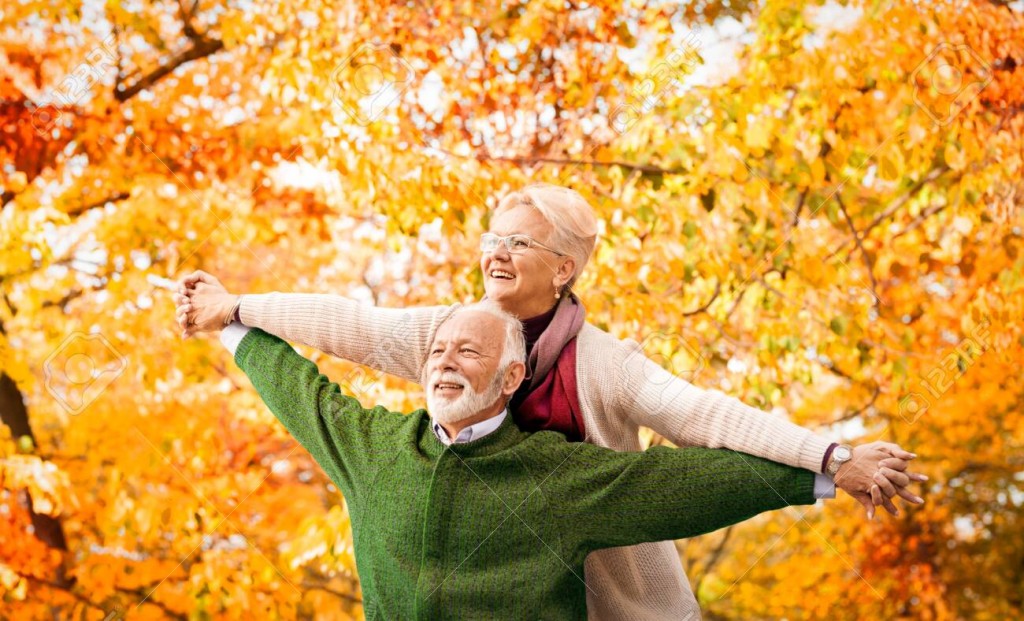 Senior couple enjoy in their love the of third age. Freedom, love, relationship…