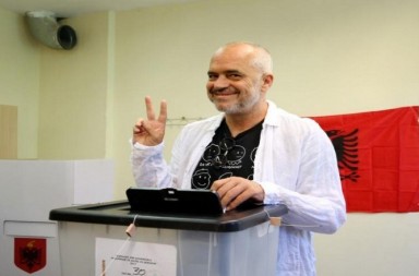 Albanian Socialist Party leader Edi Rama casts his vote during the parliamentary elections in Surel near Tirana, Albania June 25, 2017. REUTERS/Florion Goga